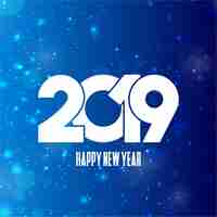 Free vector happy new year 2019 typography with creative design vector