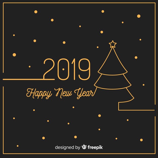 Бесплатное векторное изображение С новым годом 2019