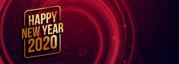 Happy new year 2020 banner with text space