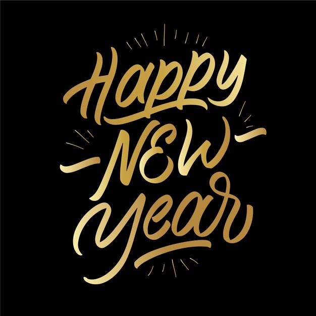 Happy new year 2020 concept with lettering