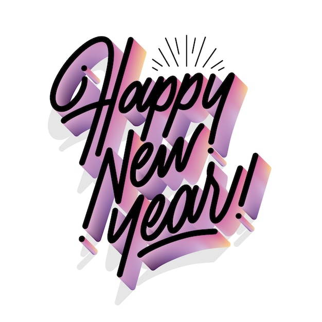 Free vector happy new year 2020 concept with lettering