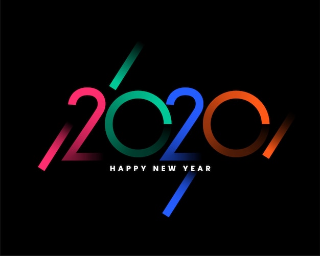 Happy new year 2020 greeting card