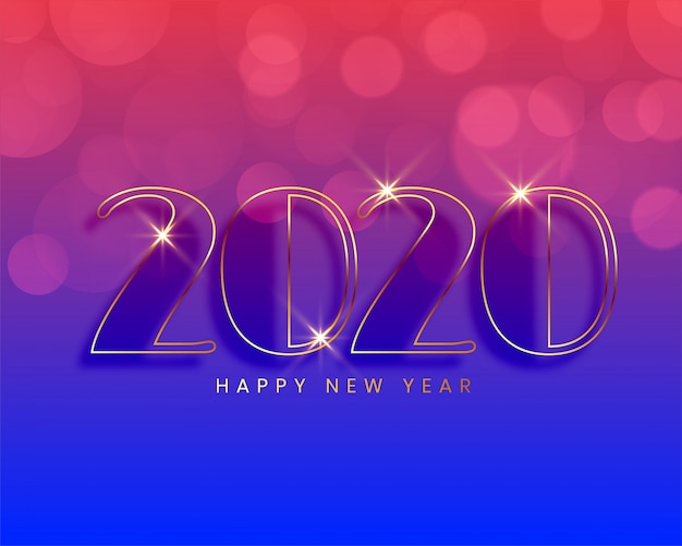 Happy new year 2020 greeting card