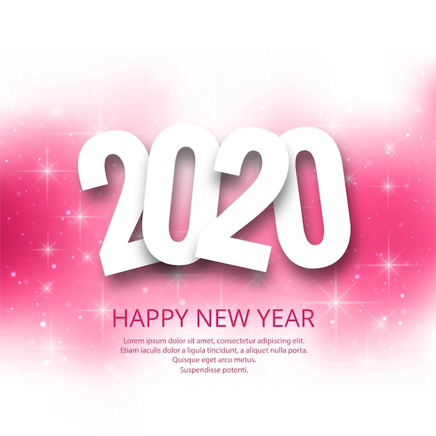 Happy New Year 2020  holiday card confetti 