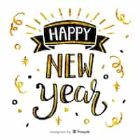 Free vector happy new year 2020 lettering