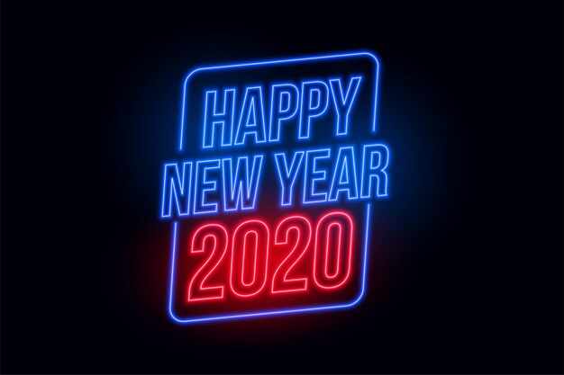 ネオンスタイルの新年あけましておめでとうございます2020