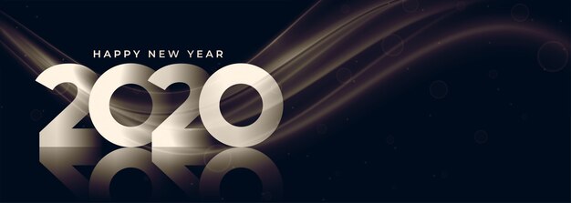 Happy new year 2020 panoramic banner