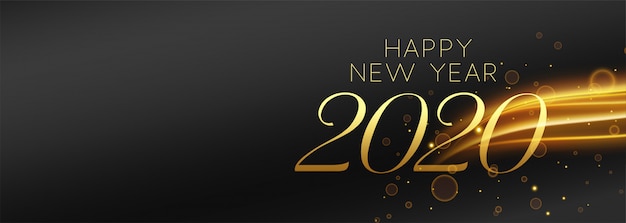 Happy new year 2020 panoramic banner