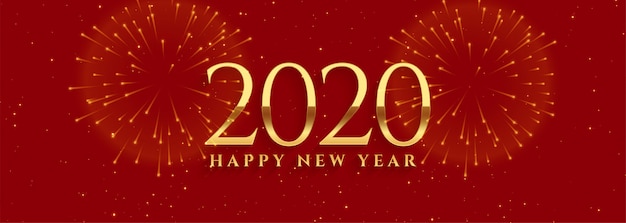 Happy new year 2020 panoramic banner