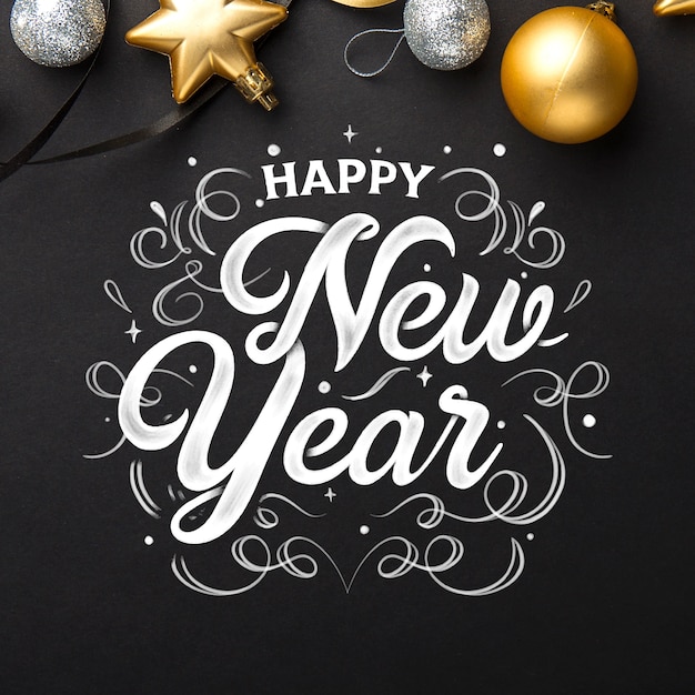 Free vector happy new year 2020 with lettering