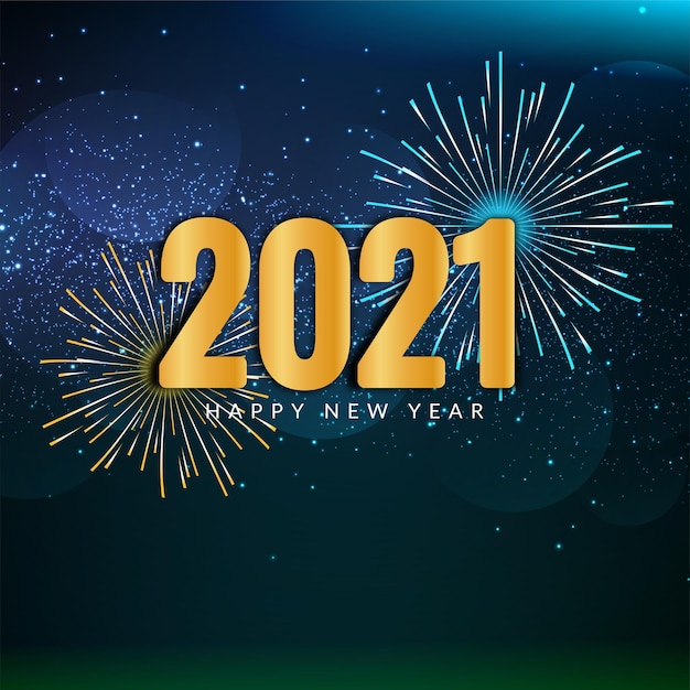 Happy new year 2021 fireworks celebration background