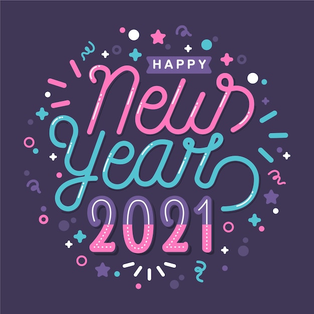 Happy new year 2021 lettering