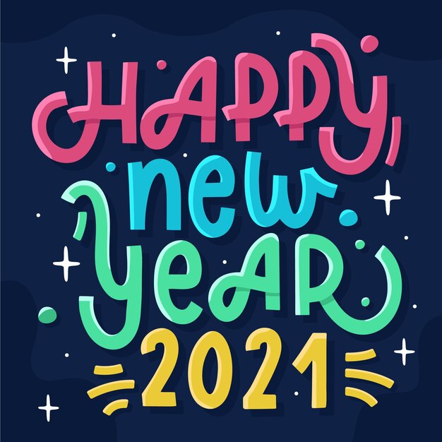 Happy new year 2021 lettering