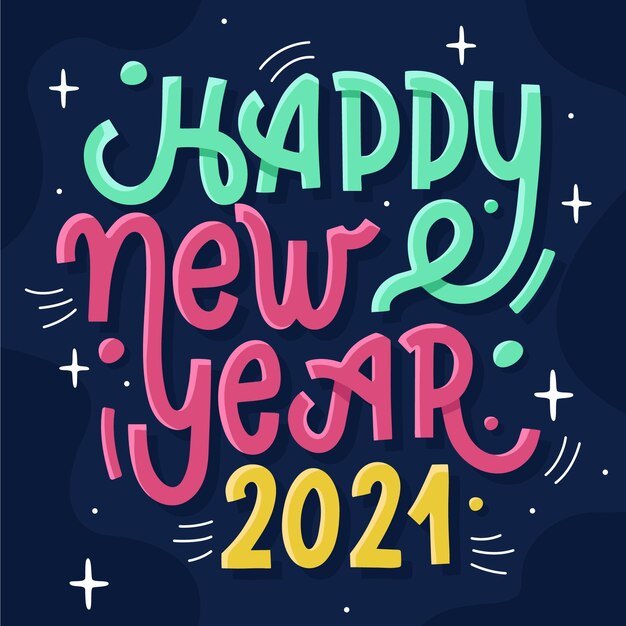 Happy new year 2021 lettering