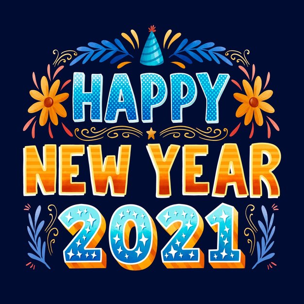 Happy new year 2021 lettering