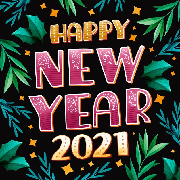 Happy new year 2021 lettering