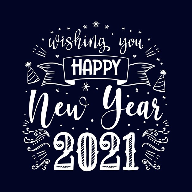 Happy new year 2021 lettering