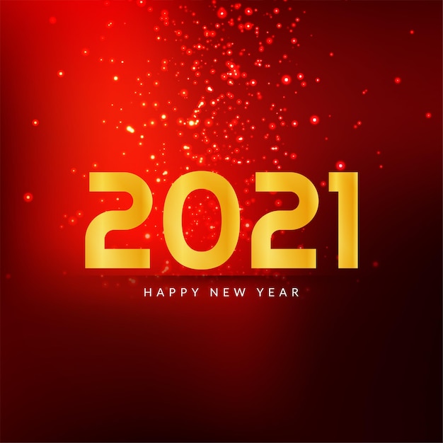 Happy new year 2021 red color sparkle background