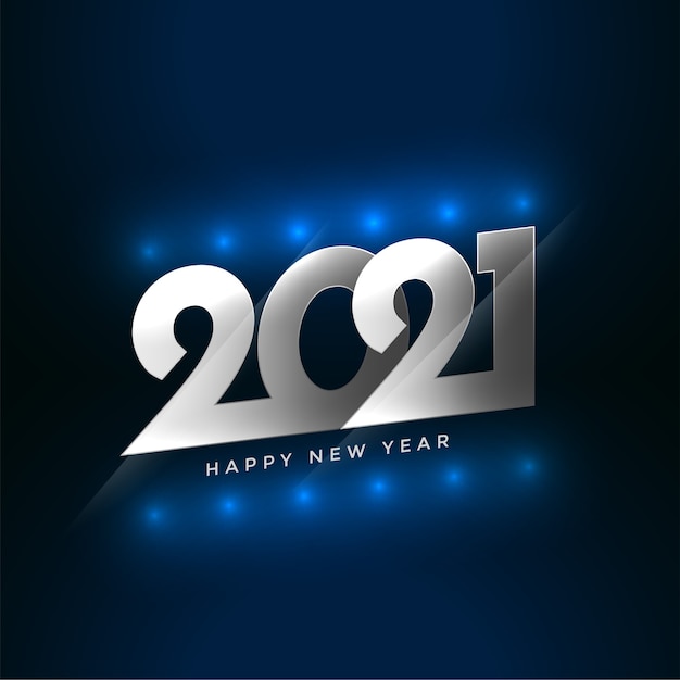 Happy new year 2021 wishes card with light effect