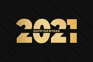 Free vector happy new year 2021 with golden effect and abstract