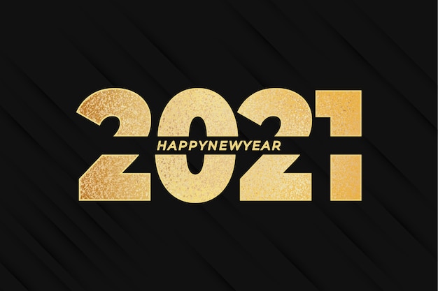 Happy new year 2021 with golden effect and abstract