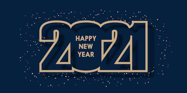 Vettore gratuito felice anno nuovo 2021 con design numerico