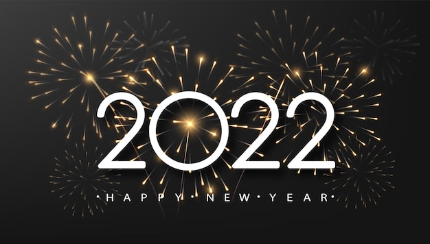 Vettore gratuito felice anno nuovo 2021 con fuochi d'artificio scintillanti su sfondo scuro, . concetto per decorazioni natalizie, biglietti, poster, striscioni, volantini.