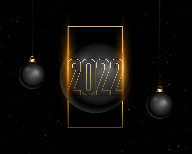 Happy new year 2022 3d style black greeting card