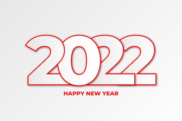 無料ベクター 新年あけましておめでとうございます2022年背景フラットデザイン