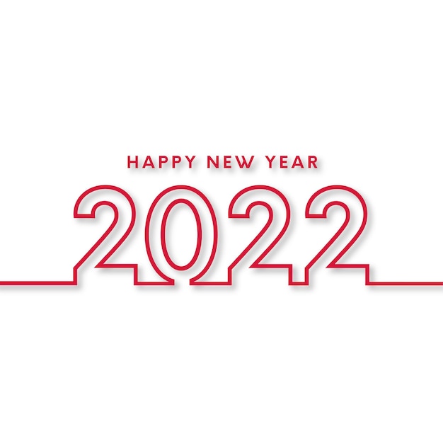 Happy new year 2022 background with red lines
