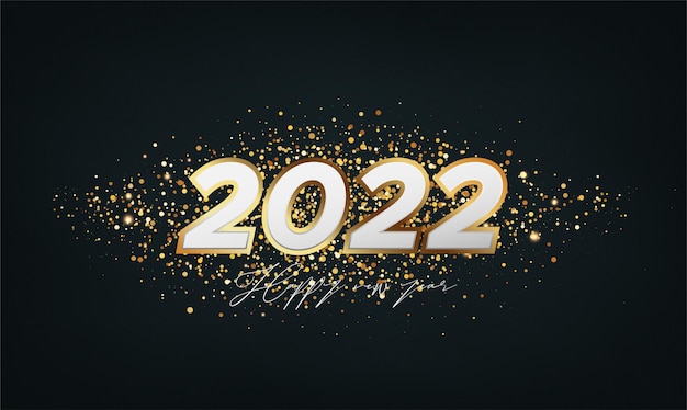 Felice anno nuovo sfondo 2022 con effetto testo