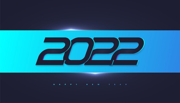 Happy new year 2022 banner design with futuristic style. 2022 logo or symbol. holiday vector illustrations