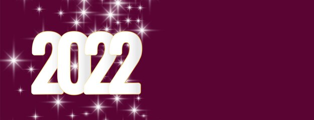 Happy new year 2022 banner design with stars vector