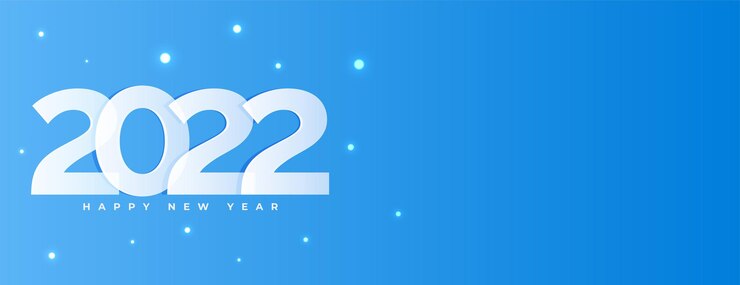 Free Vector happy new year 2022 blue banner in simple style