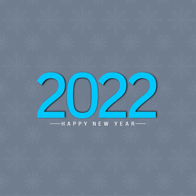 Free vector happy new year 2022 blue text on snowflakes background vector