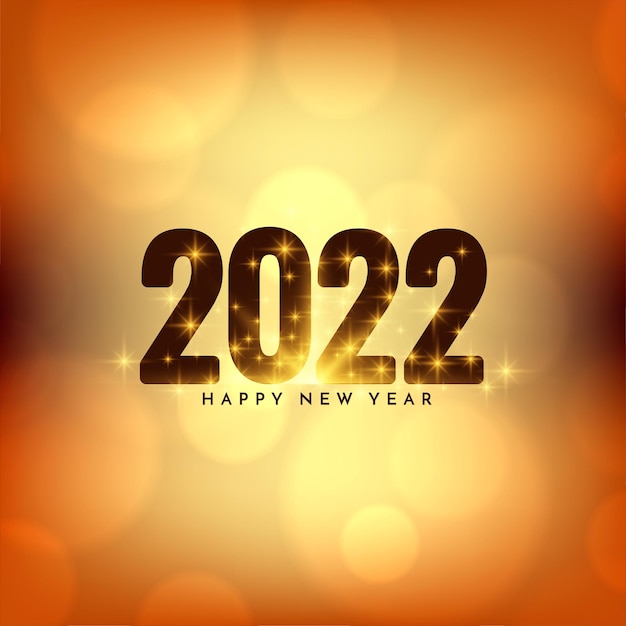 Happy new year 2022 bokeh glitters background design vector