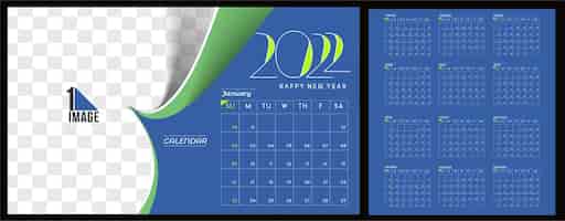 Free vector happy new year 2022 calendar - new year holiday design elements for holiday cards, calendar banner poster for decorations, vector illustration background.