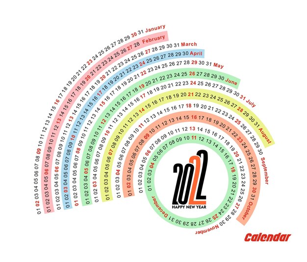 새해 복 많이 받으세요 2022 달력 - 크리스마스 카드를 위한 새해 휴일 디자인 요소, 장식용 달력 배너 포스터, 벡터 일러스트 배경.