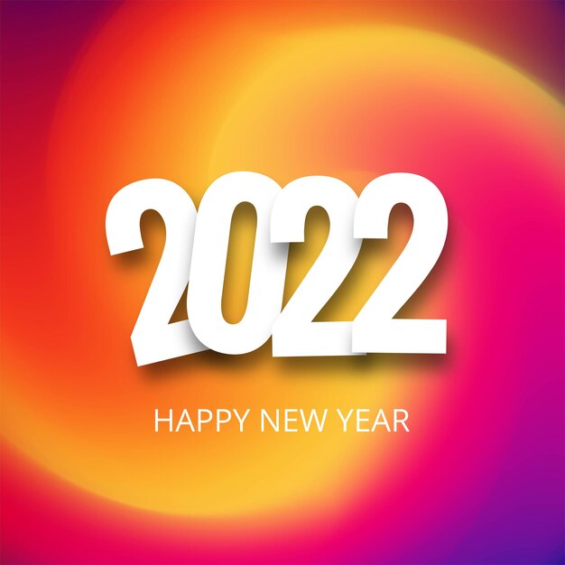 Happy new year 2022 card holiday colorful background