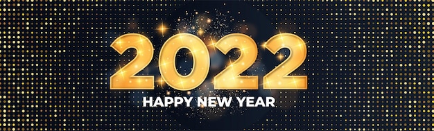 Happy new year 2022 card with bokeh background