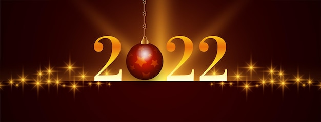 Happy new year 2022 celebration glossy banner design vector