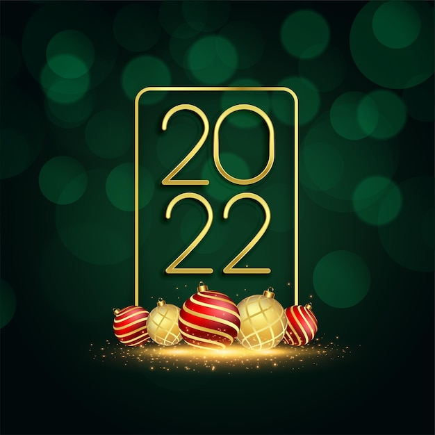 Happy new year 2022 and christmas greeting card design