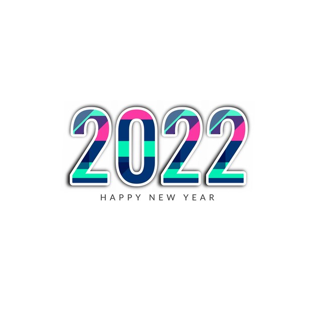 Happy New Year 2022 colorful text background vector
