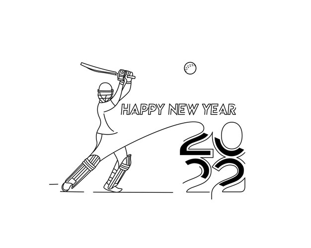Happy new year 2022 - Cricket champions league background.