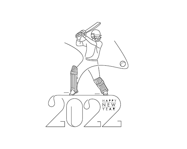 Happy new year 2022 - cricket champions league background.