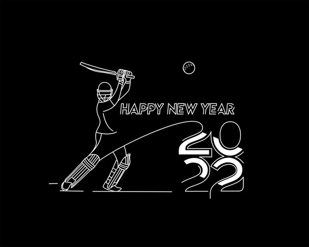 Happy new year 2022 - Cricket champions league background.