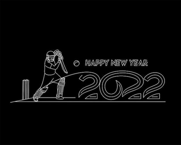 Happy new year 2022 - Cricket champions league background.