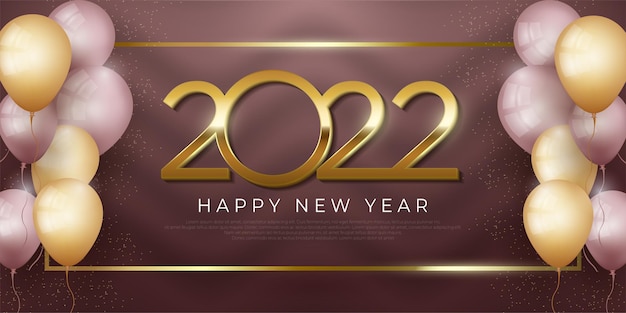 Happy new year 2022 elegant numbers background with element decoration