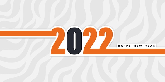 Happy new year 2022 festive background with tiger pattern and numbers in flat style