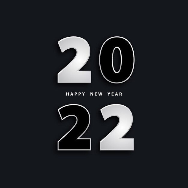 Happy new year 2022 festive black background with numbers 3d